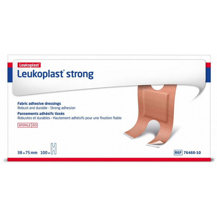 Leukoplast Strong Fabric Adhesive Dressing 38x75mm Tan 100