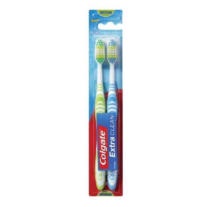 Colgate Extra Clean Toothbrush 2 Pack Medium