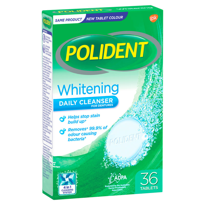 Polident Whitening Daily Cleanser Tablets 36 for Dentures