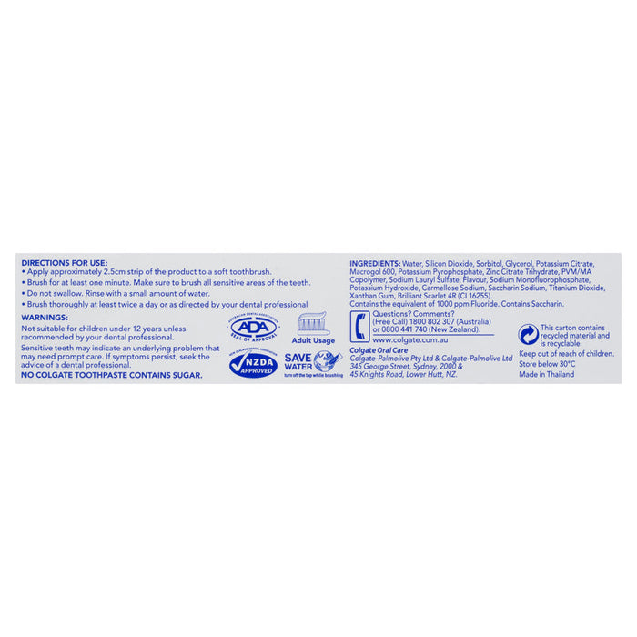 Colgate Sensitive Toothpaste 110g Multi Protection