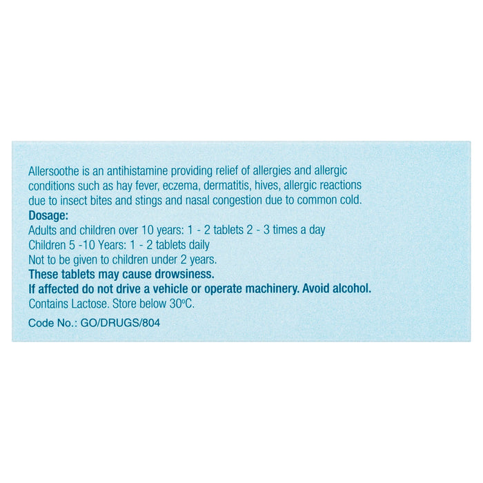 ALLERSOOTHE 10mg Tablets 20