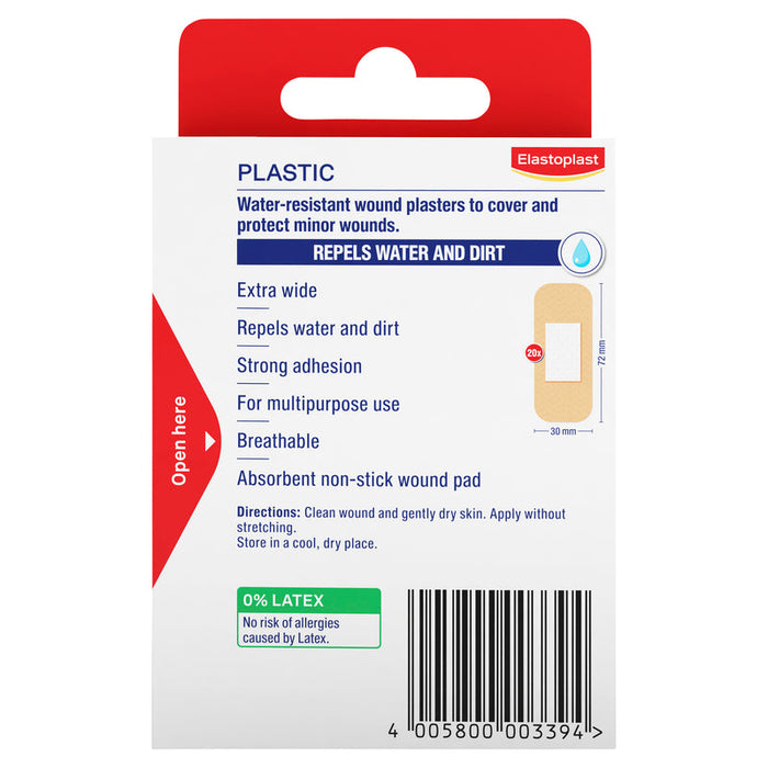 Elastoplast Plastic Extra Wide Plasters 20 - One Size