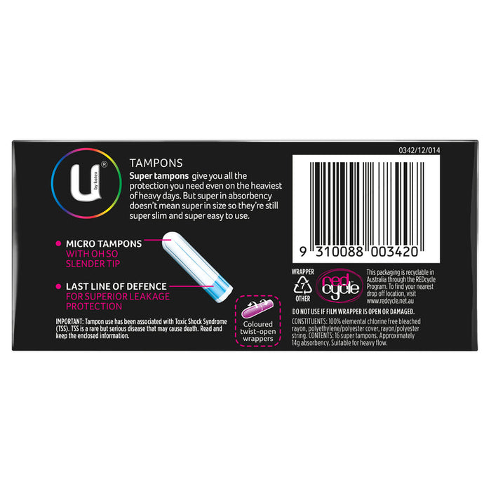 U by Kotex Super Slim Tampons 16