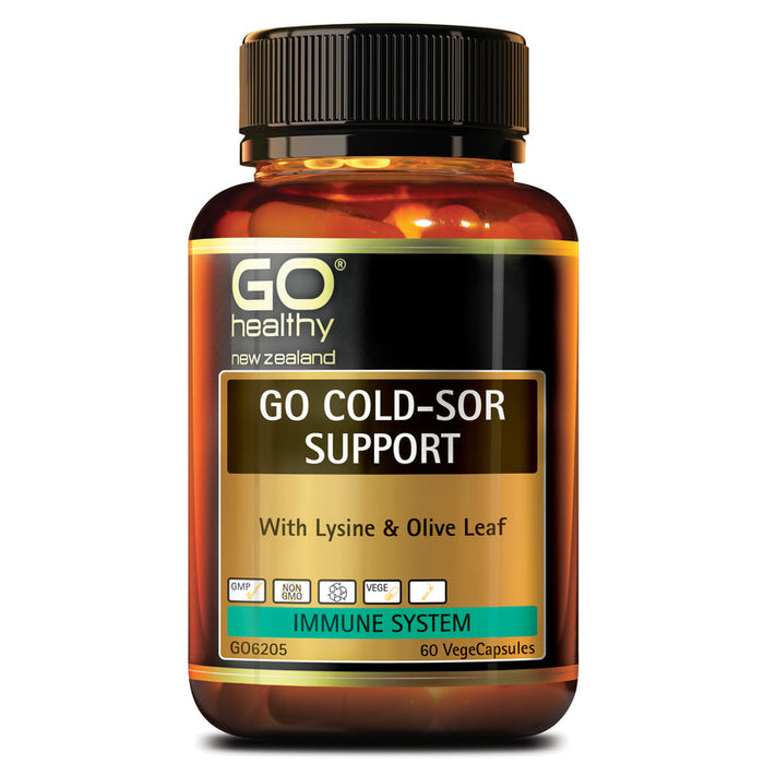 GO Healthy GO Cold-Sor Support with Lysine & Olive Leaf Capsules 60