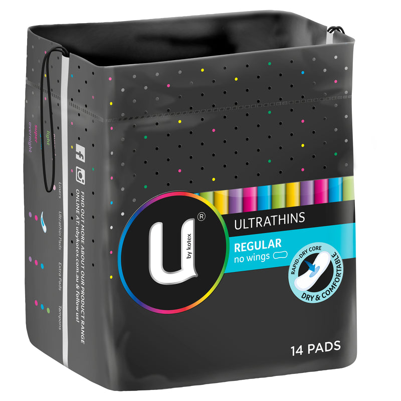 U by Kotex Ultrathins Regular Pads No Wings 14 s