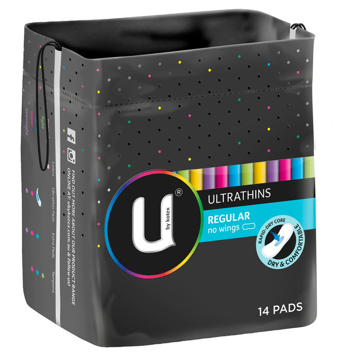 U by Kotex Ultrathins Regular Pads No Wings 14 s