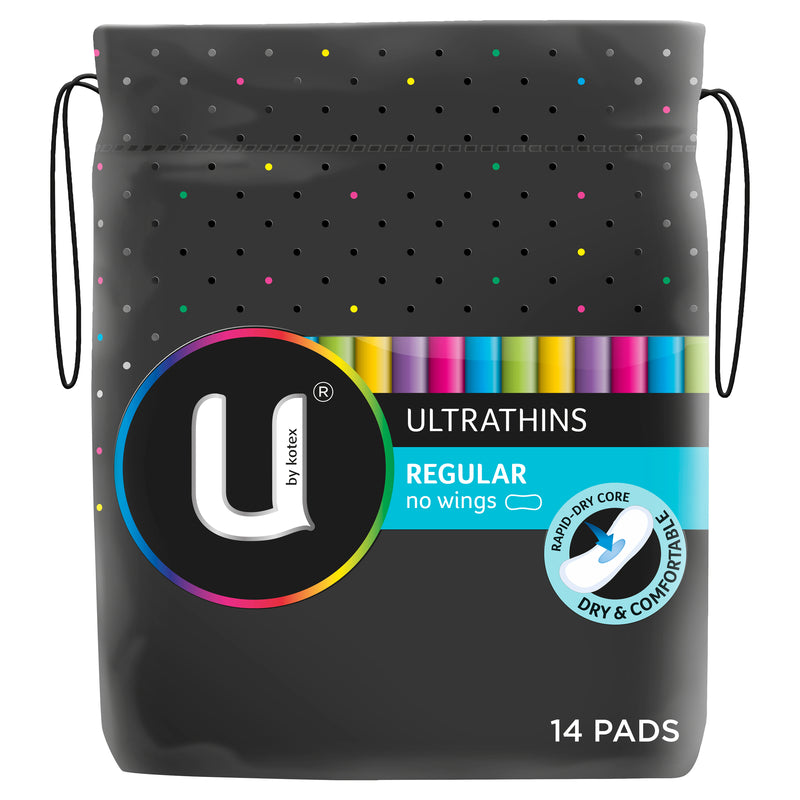 U by Kotex Ultrathins Regular Pads No Wings 14 s