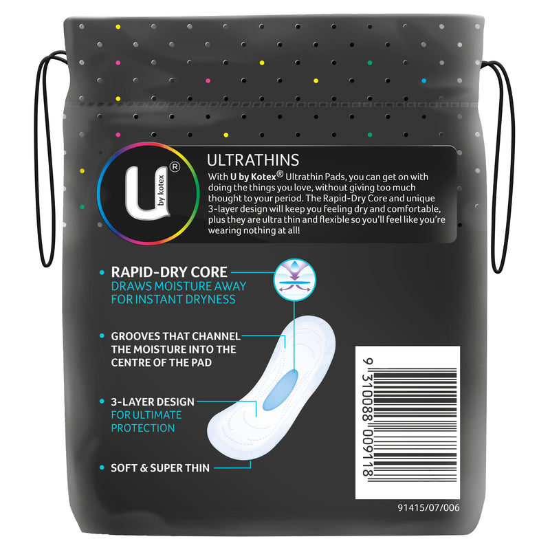 U by Kotex Ultrathins Regular Pads No Wings 14 s