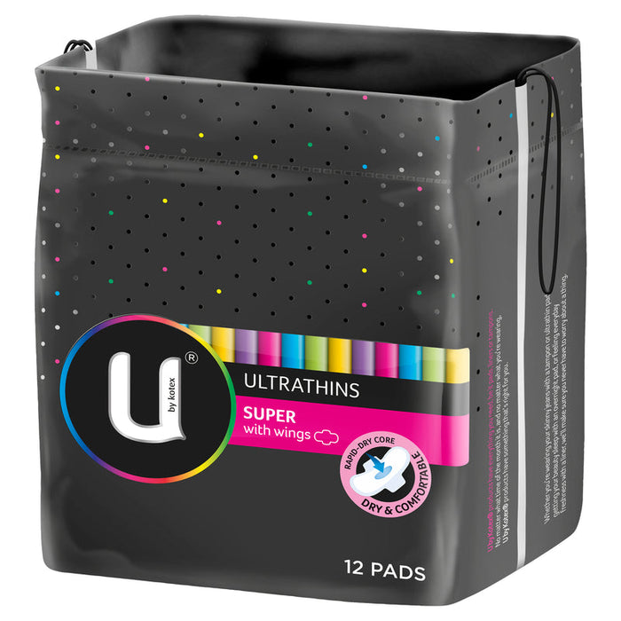 U by Kotex Ultrathins Super Pads With Wings 12 s