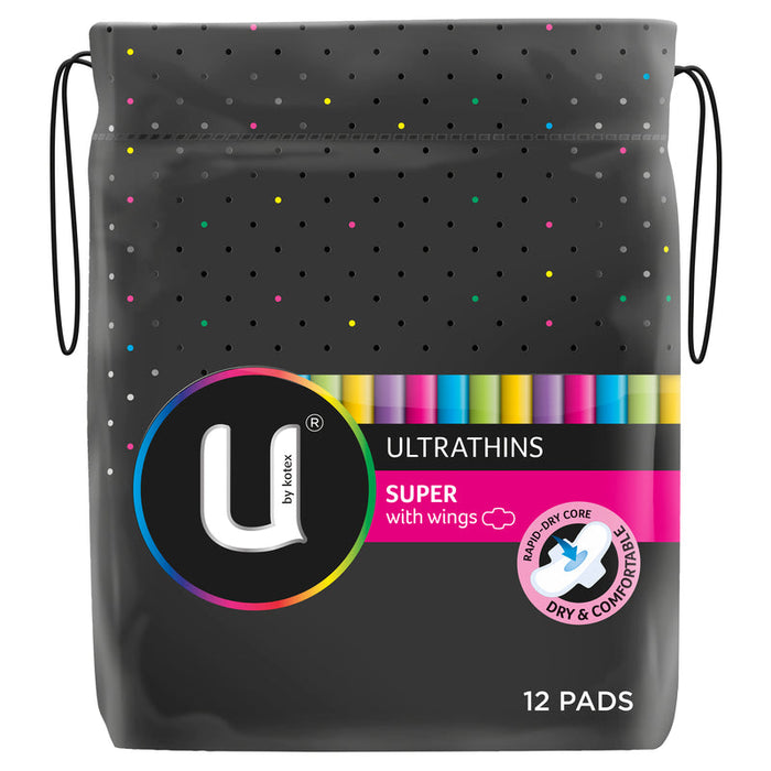 U by Kotex Ultrathins Super Pads With Wings 12 s