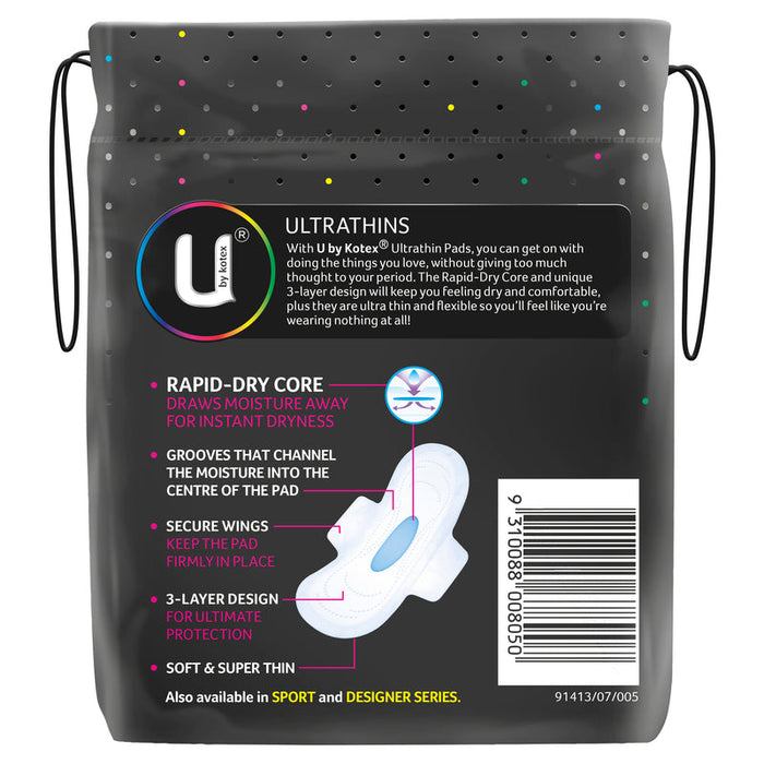 U by Kotex Ultrathins Super Pads With Wings 12 s