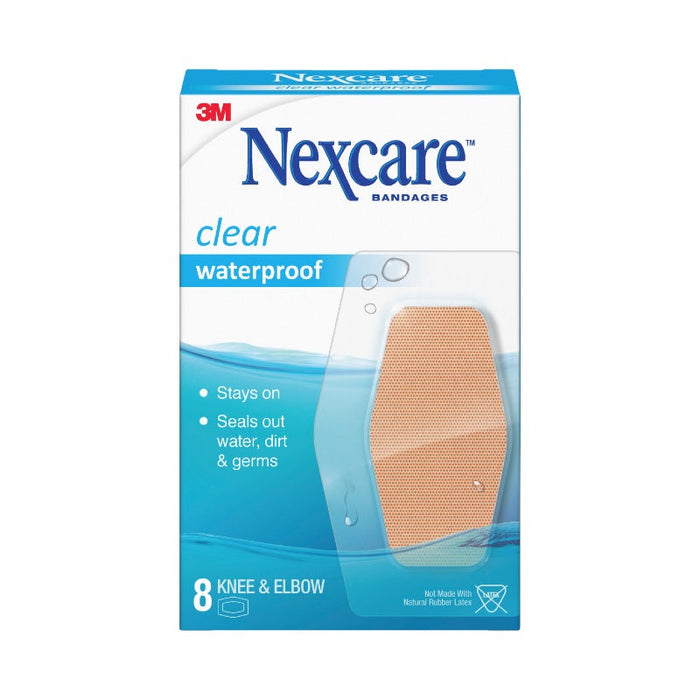 Nexcare - Clear Waterproof Bandages Knees & Elbows 8