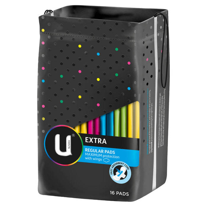 U by Kotex Extra Regular Pads With Wings 16