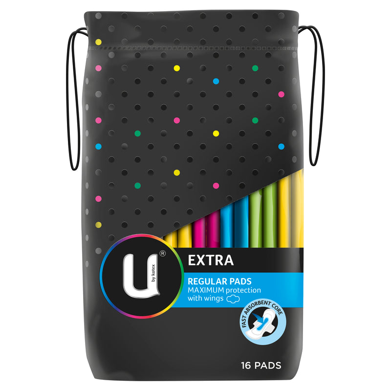 U by Kotex Extra Regular Pads With Wings 16
