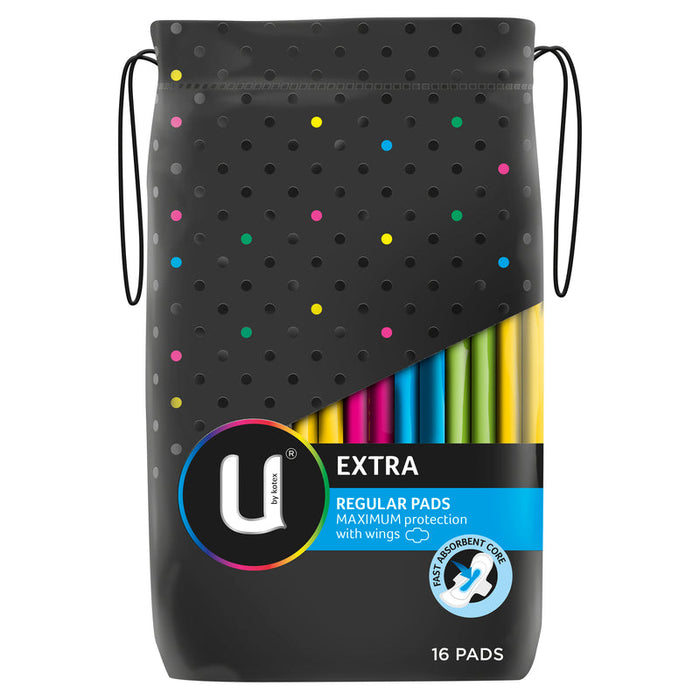 U by Kotex Extra Regular Pads With Wings 16