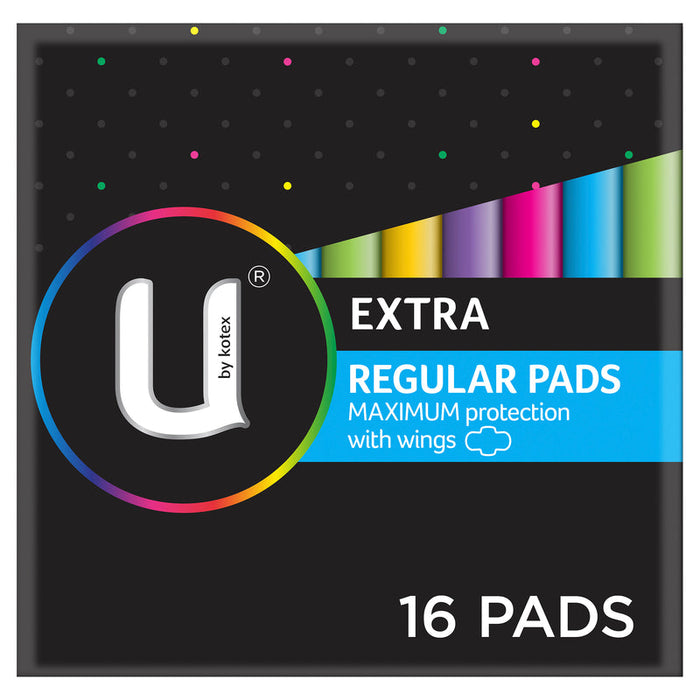 U by Kotex Extra Regular Pads With Wings 16