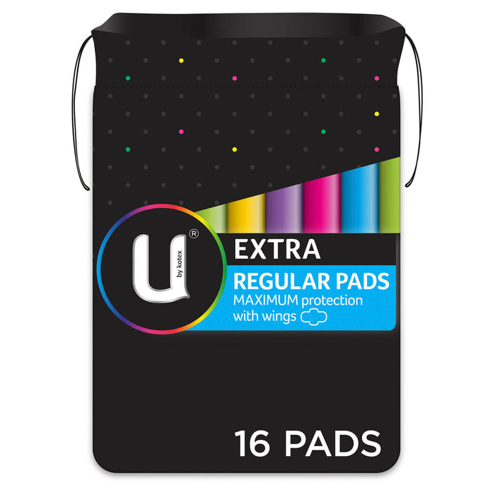 U by Kotex Extra Regular Pads With Wings 16