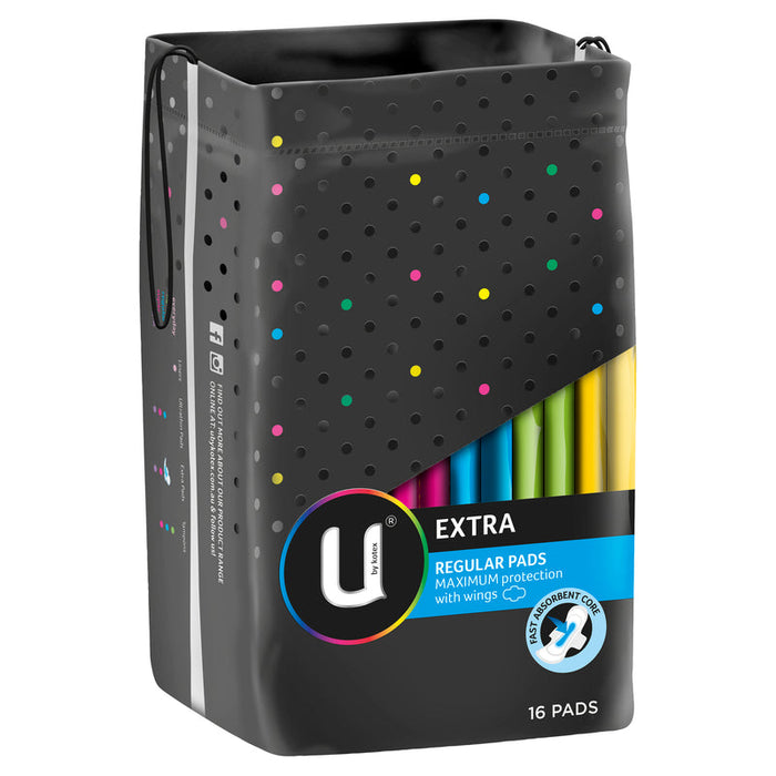 U by Kotex Extra Regular Pads With Wings 16