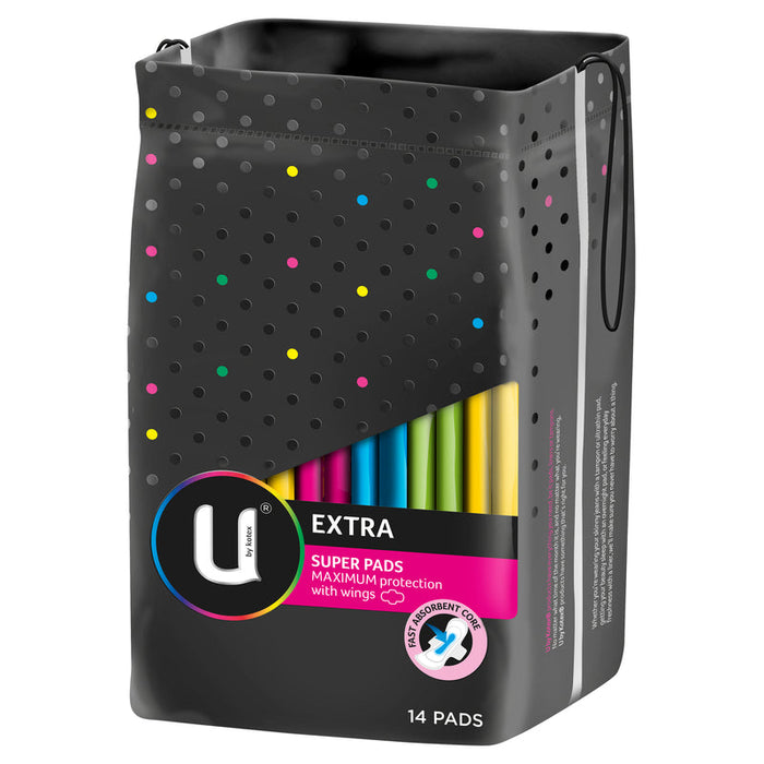 U by Kotex EXTRA Super Pads With Wings 14