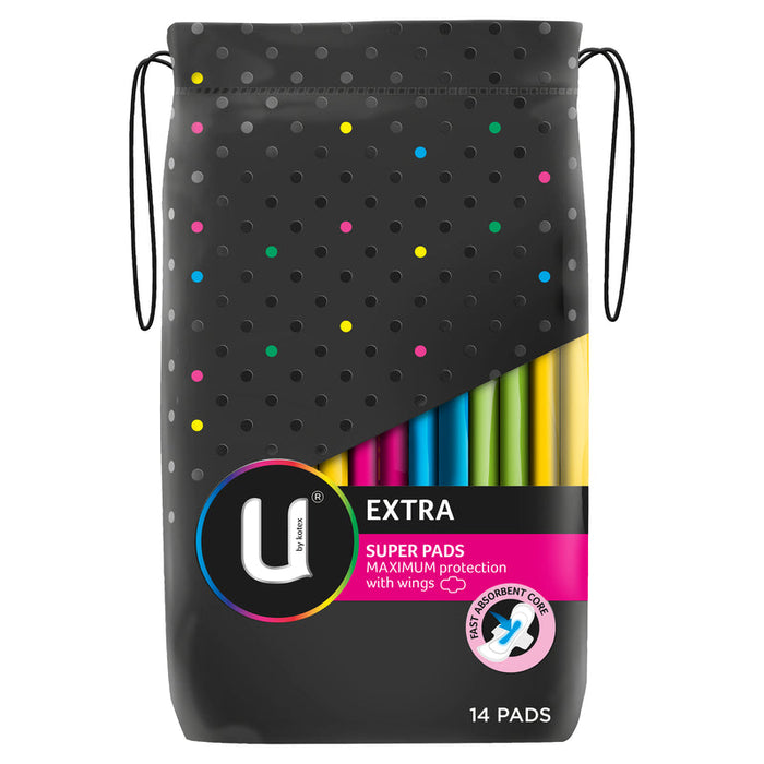 U by Kotex EXTRA Super Pads With Wings 14