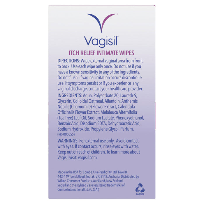 Vagisil Itch Relief Intimate Wipes 12