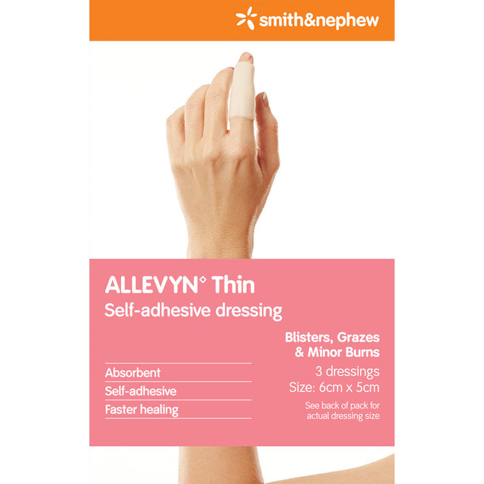 Smith & Nephew ALLEVYN Thin Self-Adhesive Dressing 5cmx6cm - 3 Pack