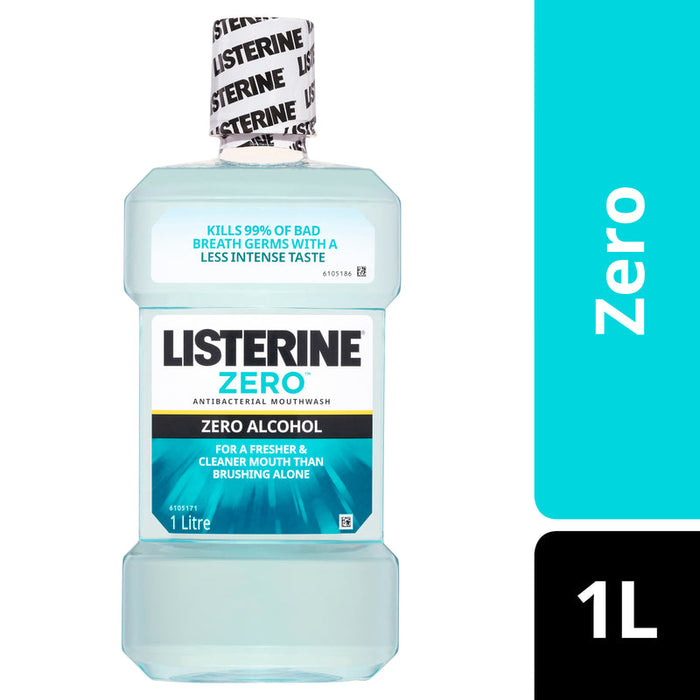 Listerine Zero Zero Alcohol Antibacterial Mouthwash 1L