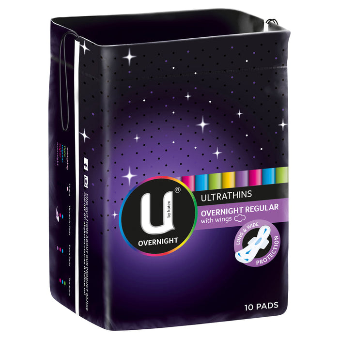 U by Kotex Ultrathins Overnight Pads With Wings 10 s