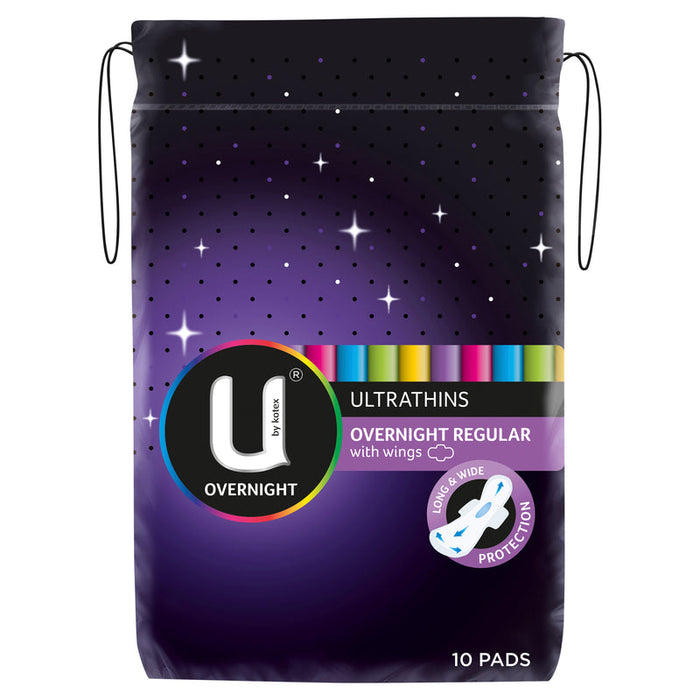 U by Kotex Ultrathins Overnight Pads With Wings 10 s