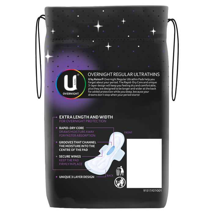 U by Kotex Ultrathins Overnight Pads With Wings 10 s