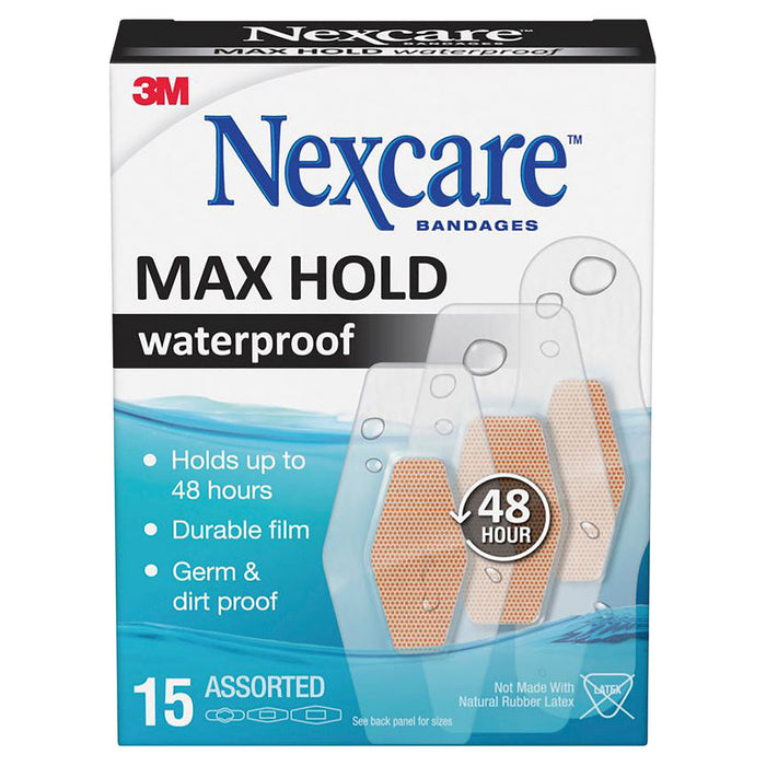 Nexcare - Max Hold Waterproof Bandages Assorted 15