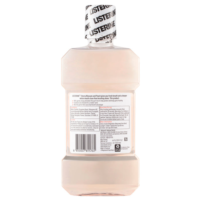 Listerine Cherry Blossom and Peach Antibacterial Mouthwash 500ml