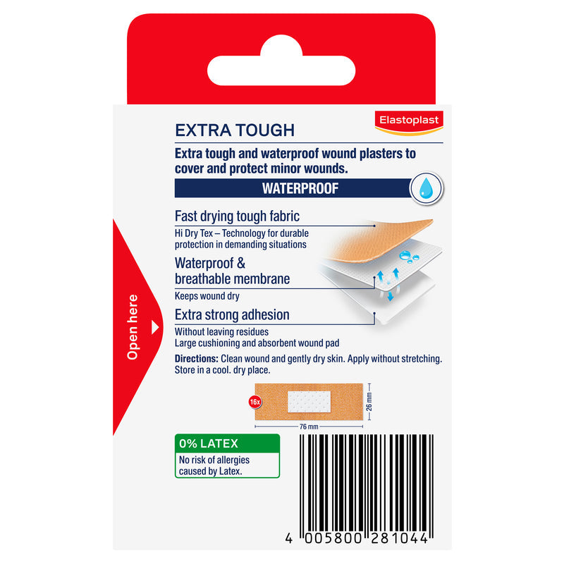 Elastoplast Extra Tough Waterproof Plasters 16 - One Size