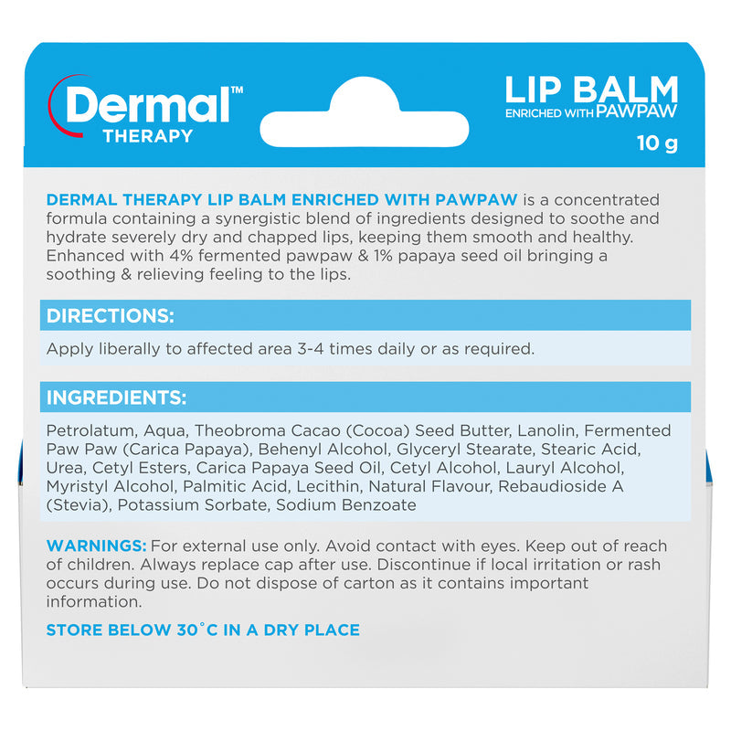 DERMAL THERAPY Lip Balm Paw Paw 10g