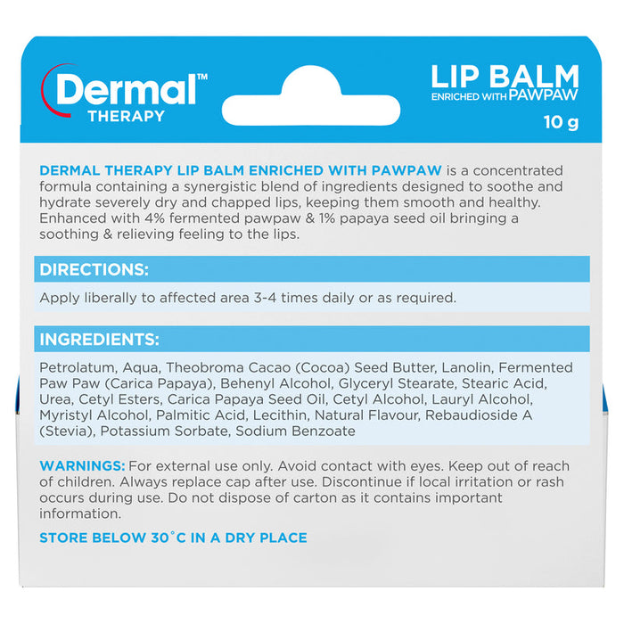 DERMAL THERAPY Lip Balm Paw Paw 10g