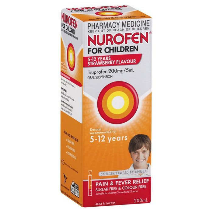 Nurofen for Children 5 12 Years Liquid 100ml Strawberry Flavour