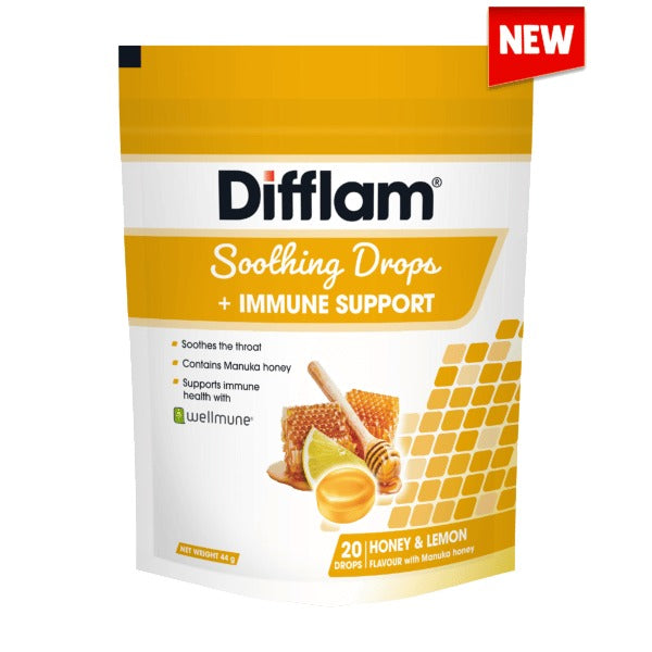 Difflam Soothing Drops + Immune Support 20 - Honey & Lemon