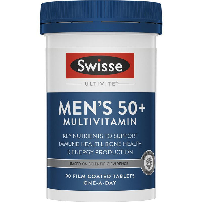 Swisse Men's Multivitamin 50 Plus 90 Tablets for Active Lifestyle