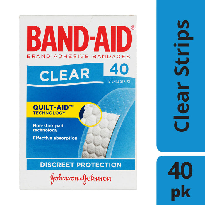 BandAid Clear Strips 40s