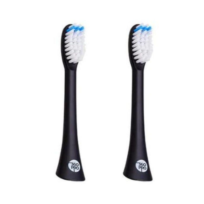 360PRO Sonic Toothbrush Replacement Heads 2pk Black