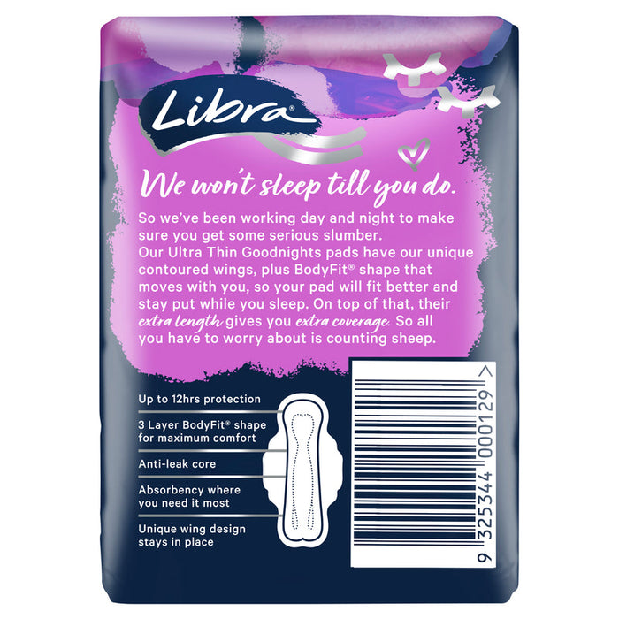 Libra Pads Ultra Thin GOODNIGHTS 10 With Wings