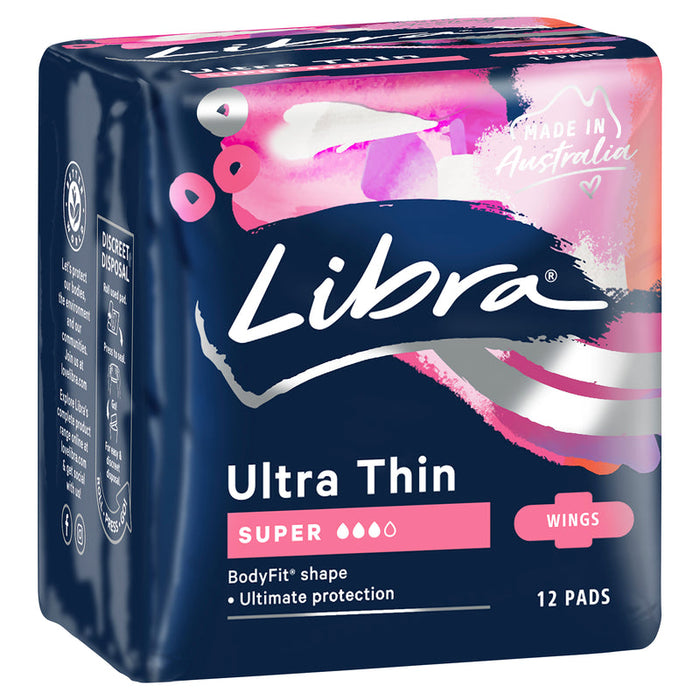 Libra Pads Ultra Thin SUPER 12 With Wings