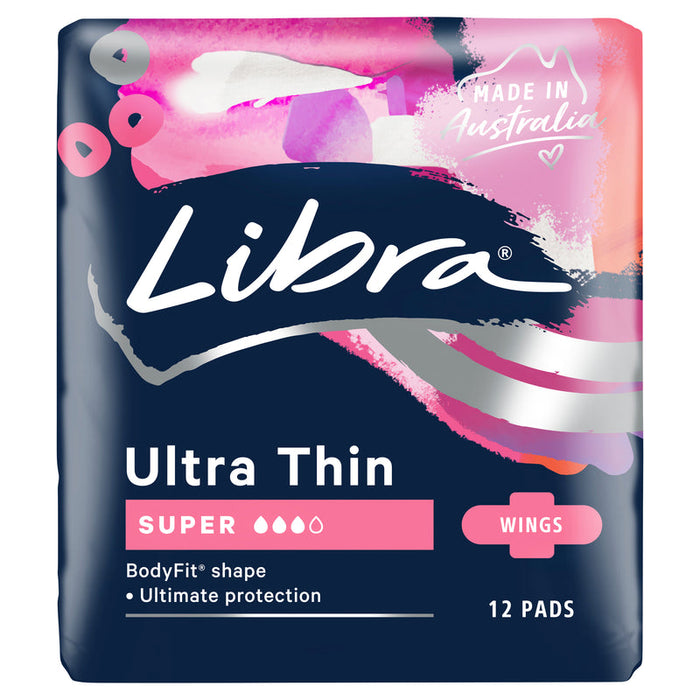 Libra Pads Ultra Thin SUPER 12 With Wings