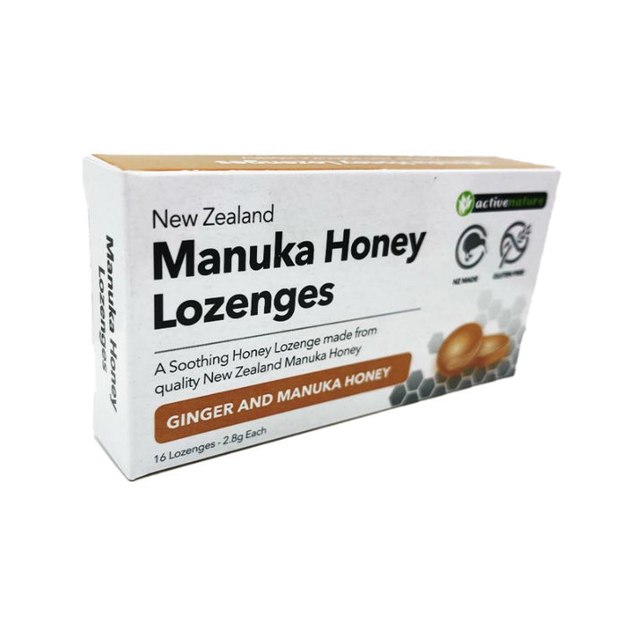 Active Nature Manuka Honey Lozenges Ginger 16s