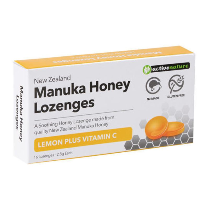 Active Nature Manuka Honey Lozenges Lemon + Vitamin C 16s