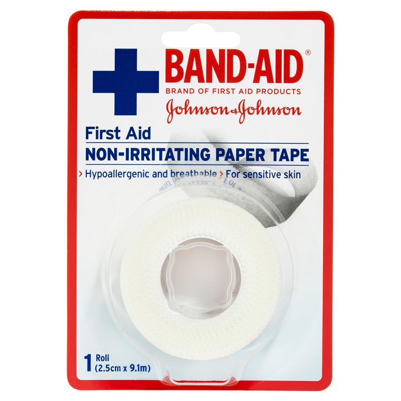 Band-Aid First Aid Non-Irritating Paper Tape 2.5cm x 9.1m