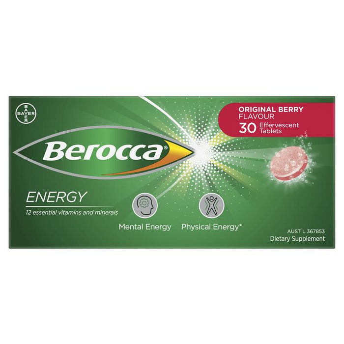 Berocca Energy Effervescent Tablets 30 - ORIGINAL BERRY