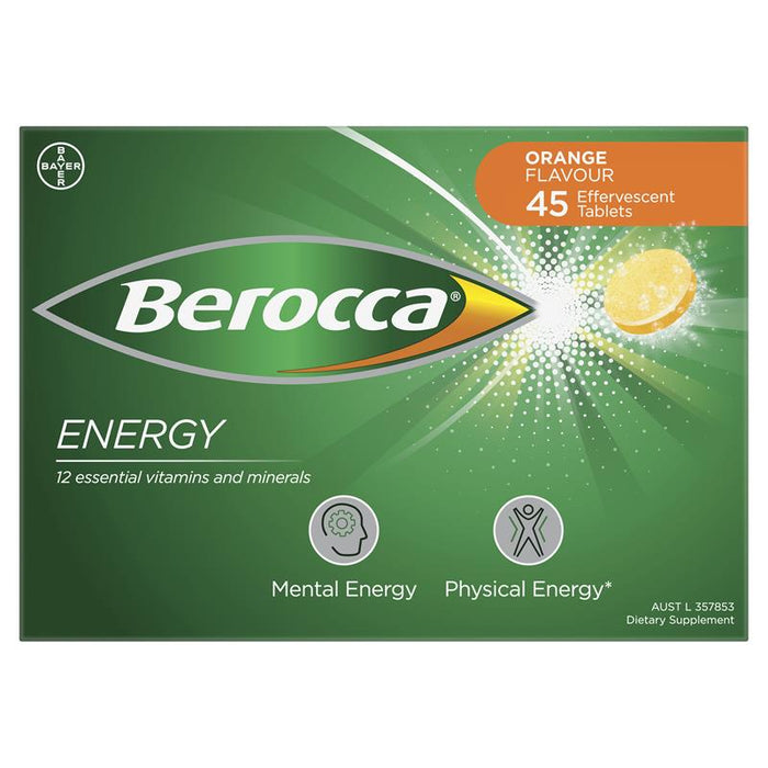 Berocca Energy Effervescent Tablets 45 - ORANGE