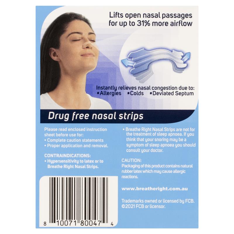 Breathe Right Nasal Strips 10 - Clear Small/Medium