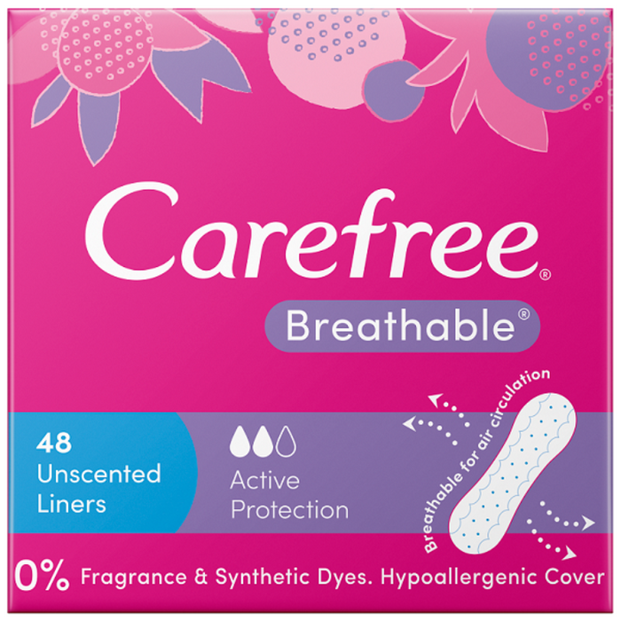 Carefree Breathable Liners 48 Unscented